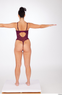 Suleika bordo lace bodysuit lingerie standing t-pose underwear whole body…